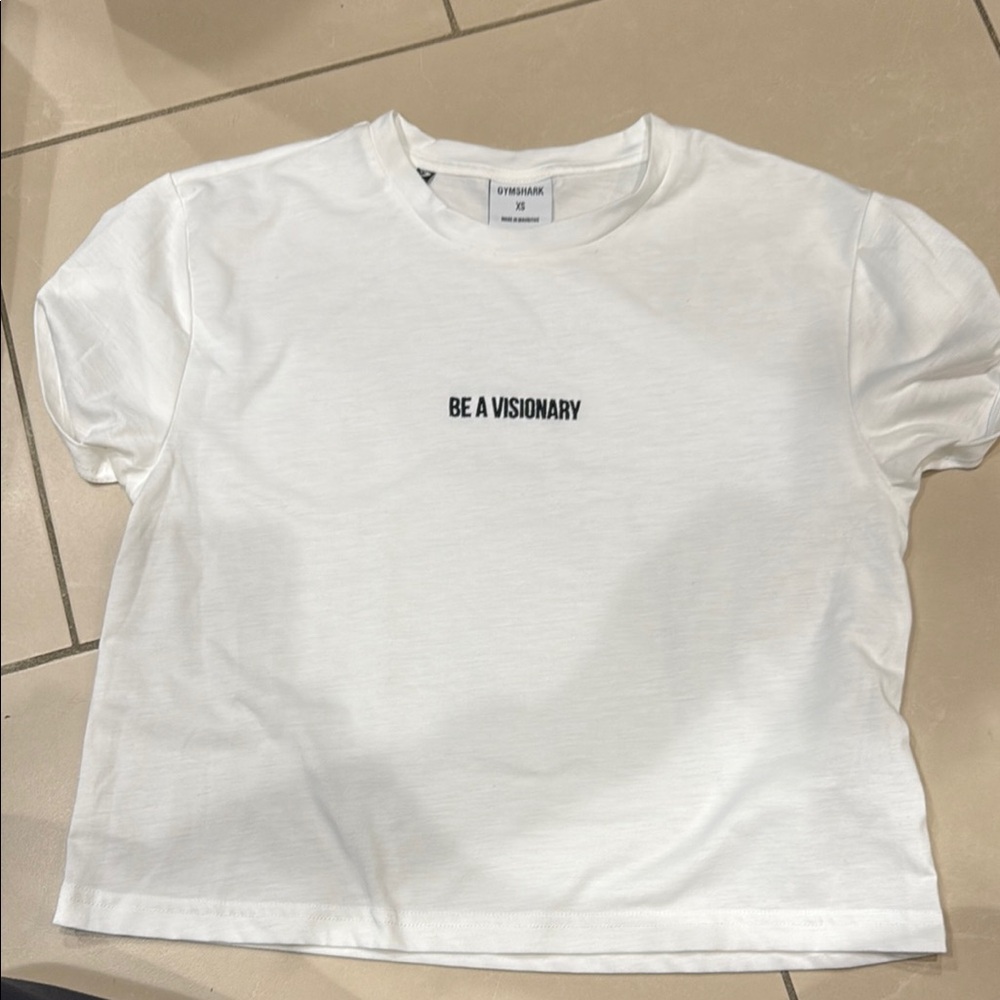 Gymshark white workout crop top